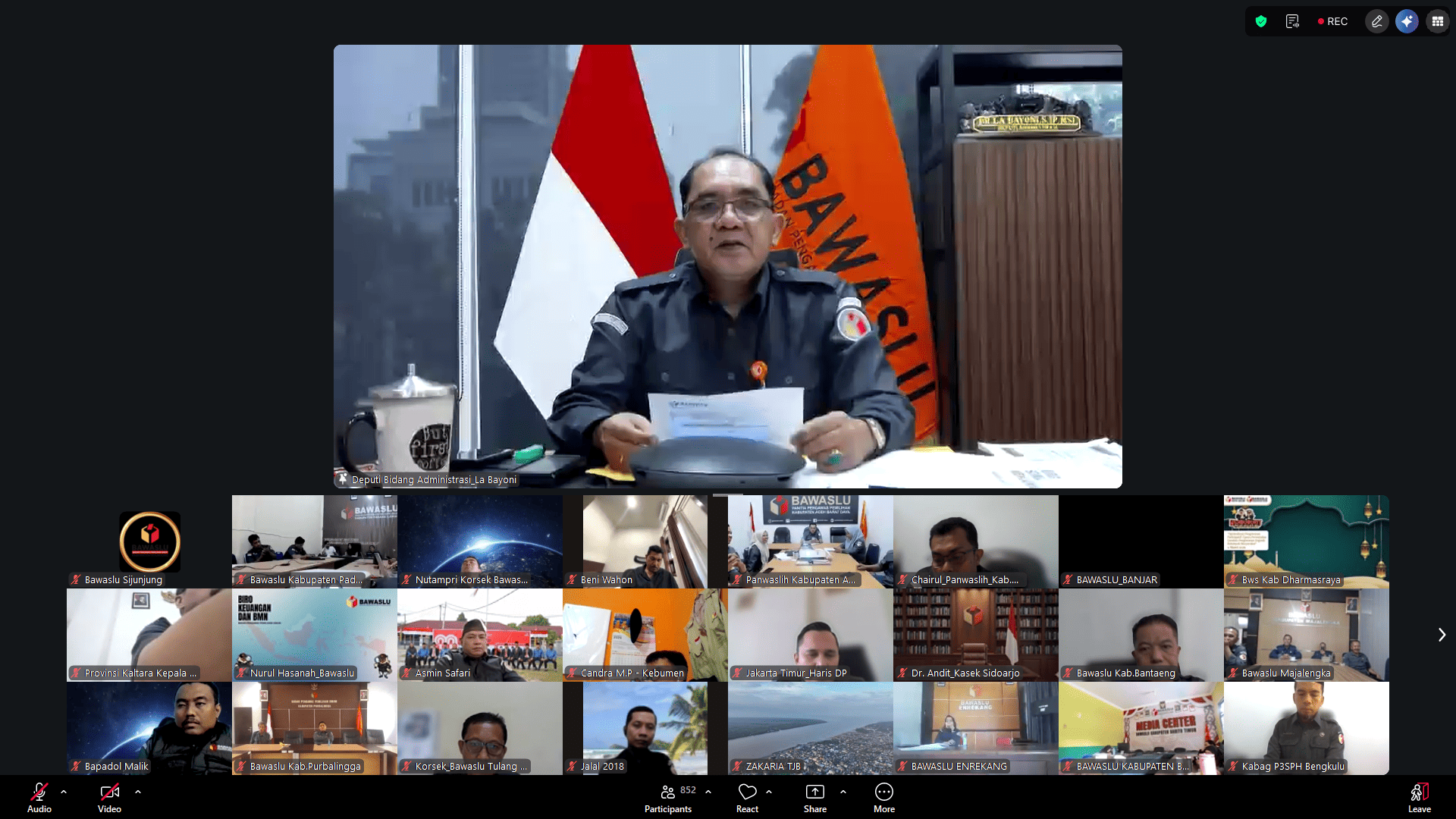 ZOOM PEMBINAAN BAWASLU RI